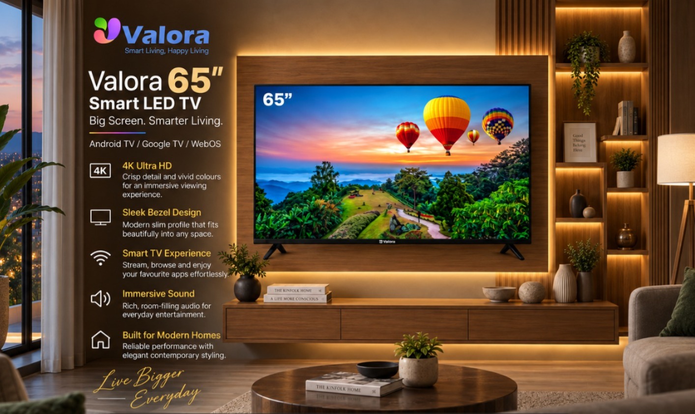 Valora 65 inch Google Smart LED TV — best home appliance TV in Ghaziabad, Uttar Pradesh